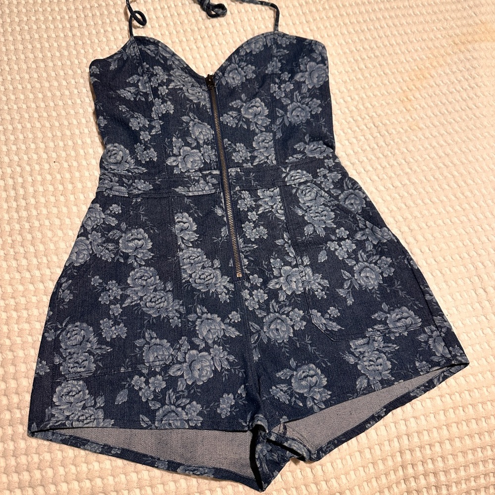 DV by Dolce Vita Floral Denim Romper